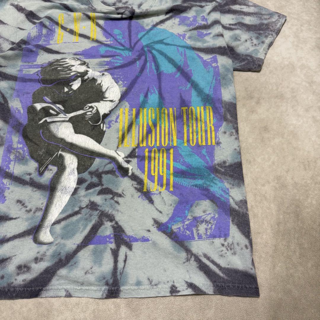 ガンズアンドローゼス バンドTシャツ タイダイ 両面プリント M
