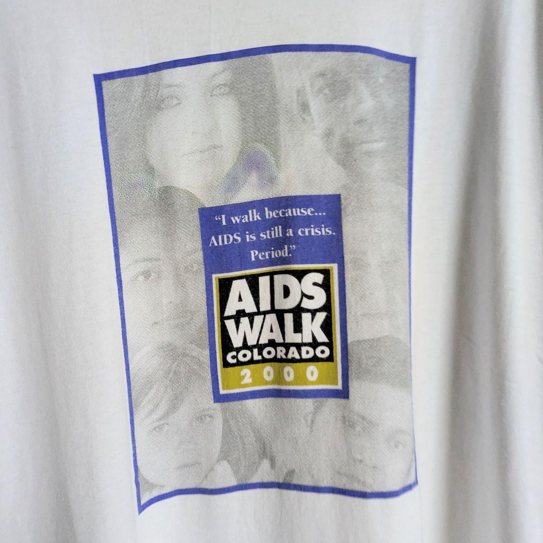 00s AIDS WALK フォト　Tシャツ　XL