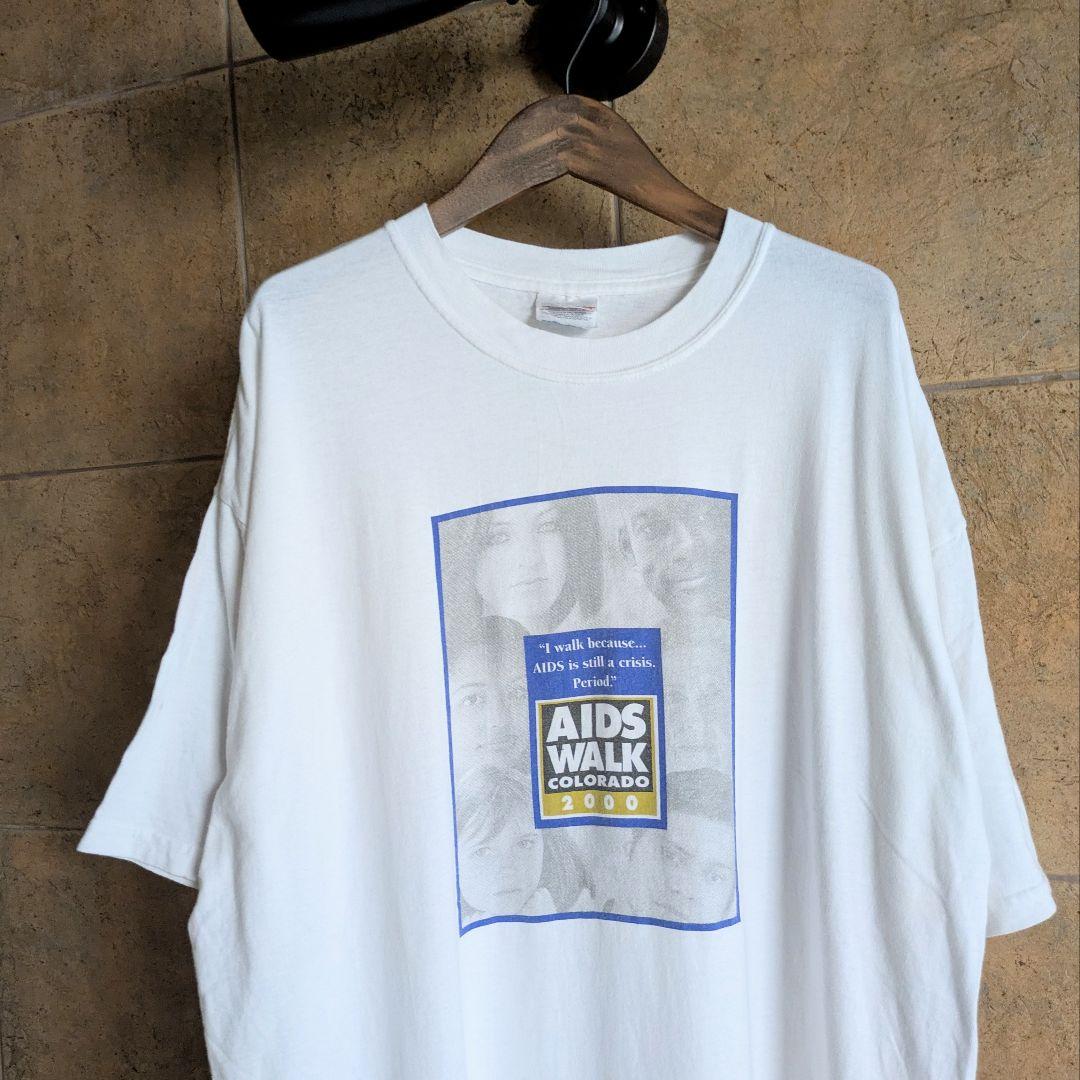 00s AIDS WALK フォト　Tシャツ　XL