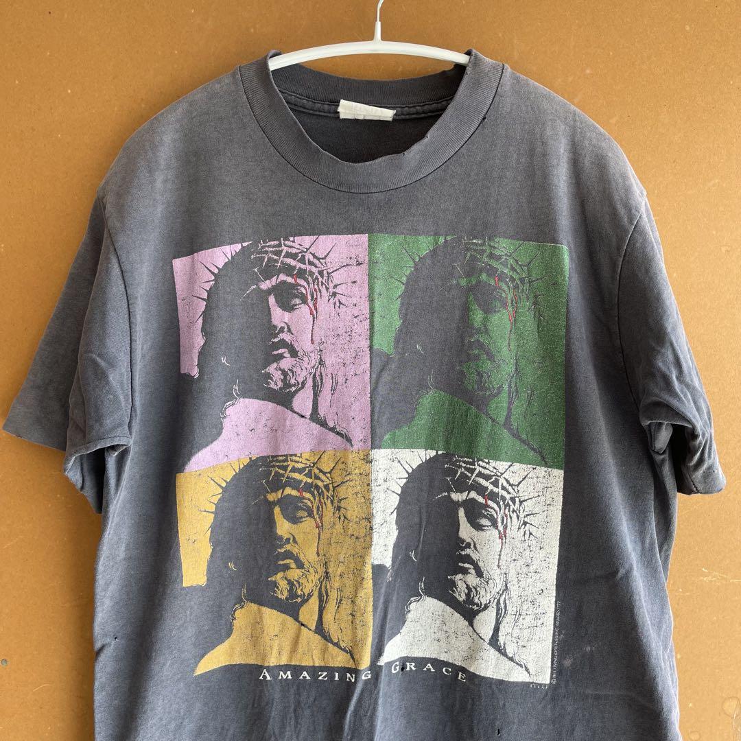 福袋 超希少鬼フェードキリストバックプリントAmazing Grace Tシャツ トップス