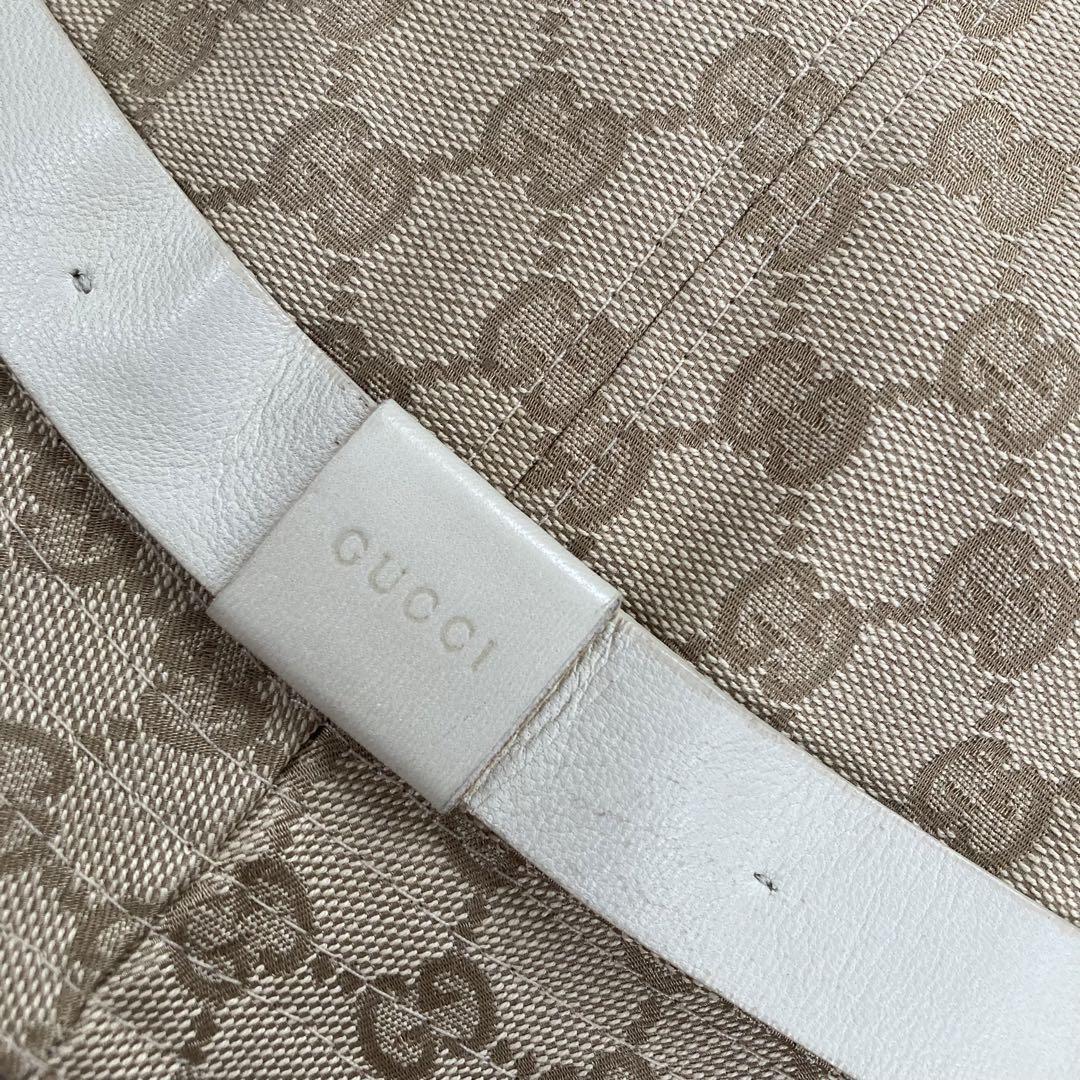 【GUCCI】バケットハット キッズ 帽子 ベージュ 総ロゴ 日除け 春夏