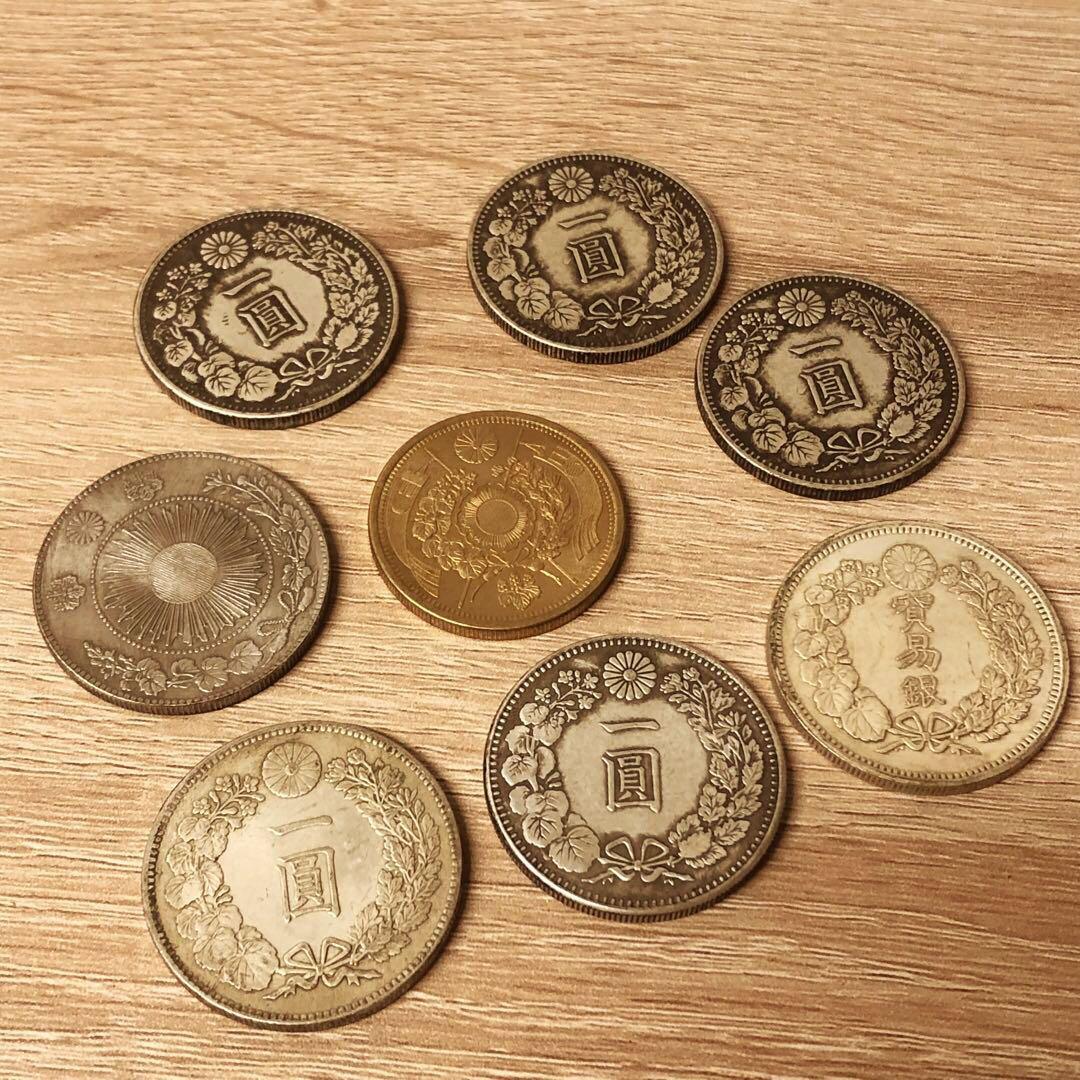 T4まとめて　1円銀貨　貿易銀　10枚セット　日本古錢  一圓銀貨　コイン　レア T1 まとめて 1円銀貨10枚セット 日本古錢 一圓銀貨 コイン 激安