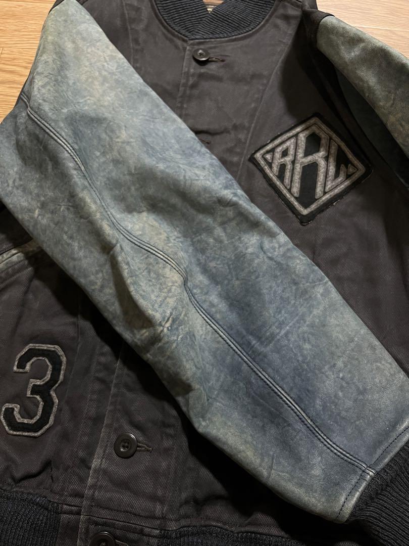 新品未使用 RRL ダブルアールエル VARSITY レザー ジャケット M