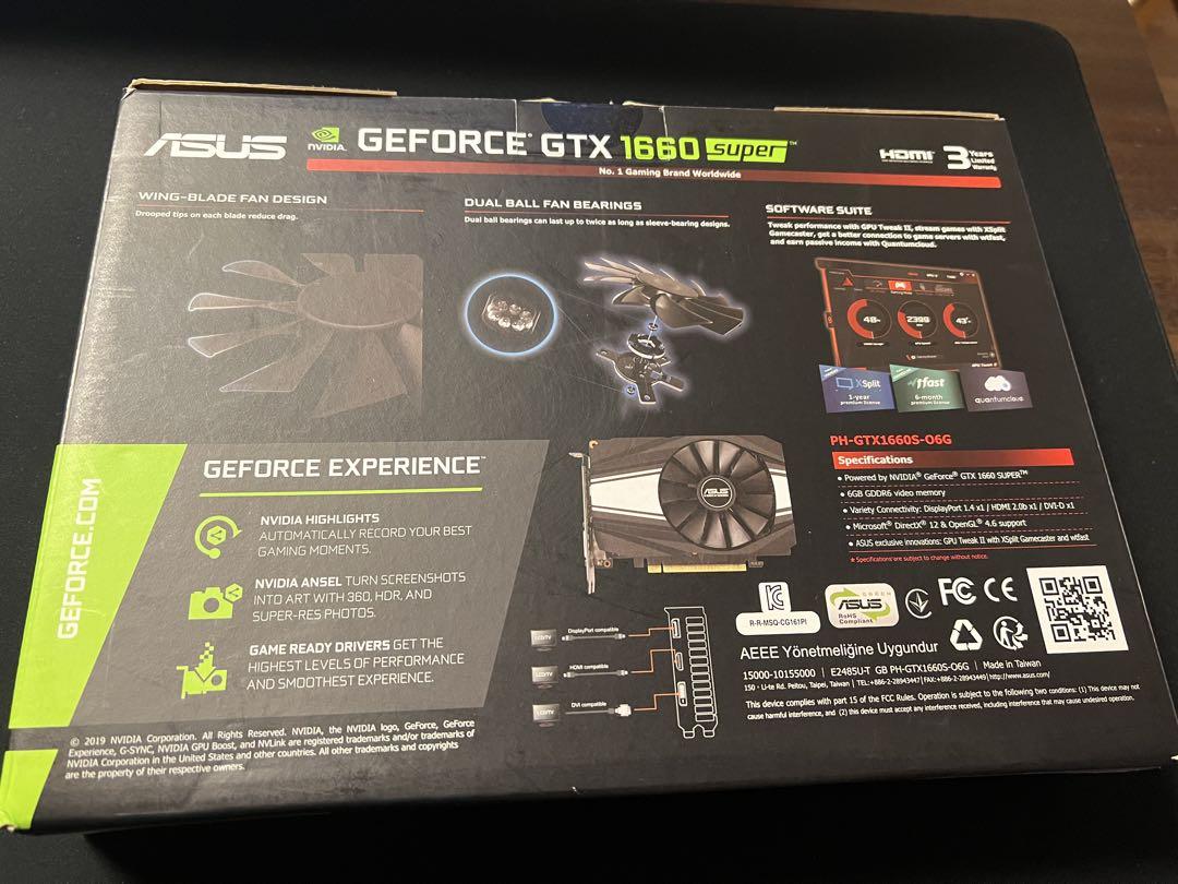 グラフィックボード・グラボ・ビデオカード ASUS Geforce GTX 1660 Super 6GB