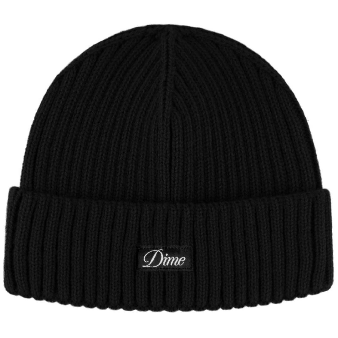 新品 DIME CURSIVE FOLD BEANIE BLACK ブラック