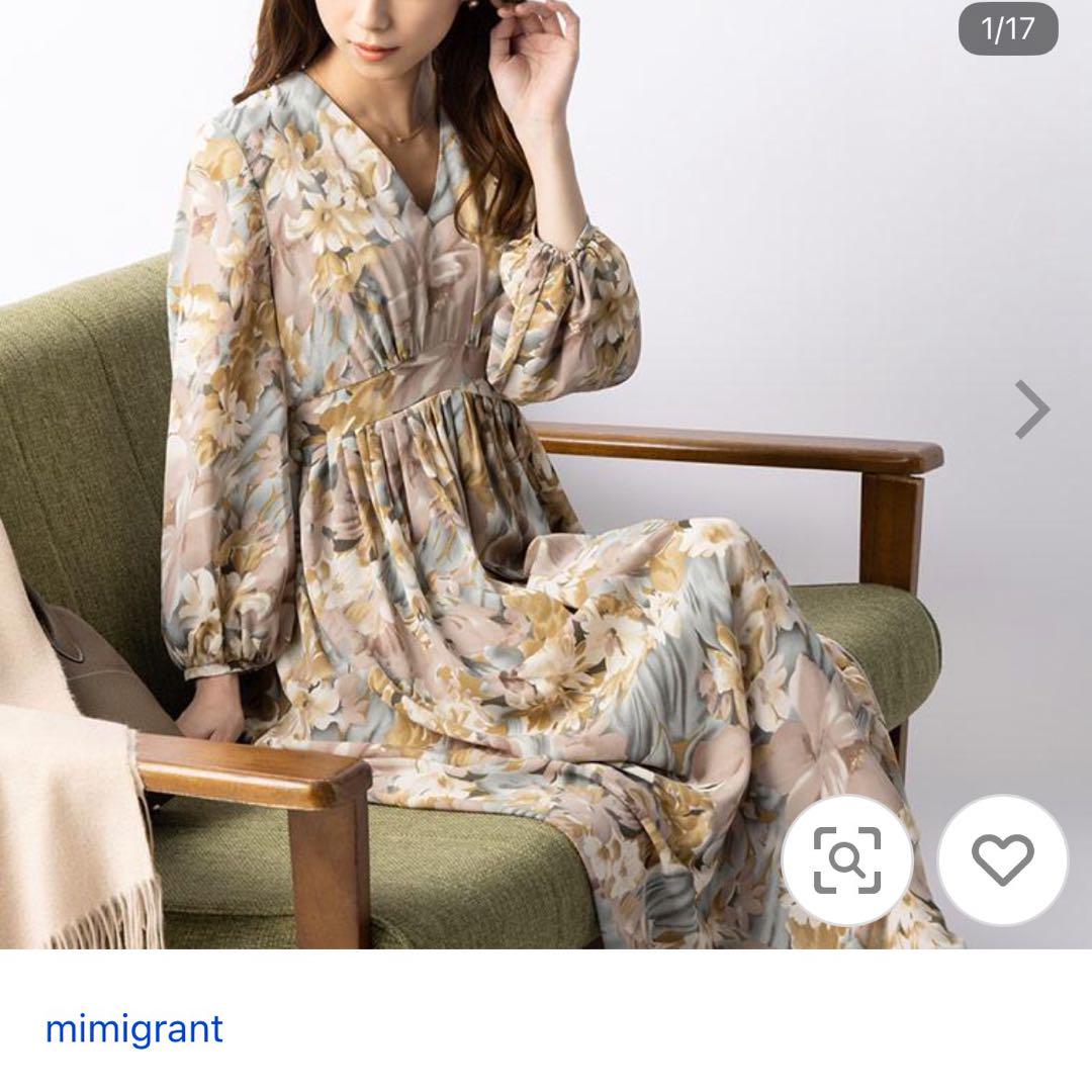 新品正規品  mimigrant M マキシ丈 ワンピース メロウフラワー ミミグラント ワンピース