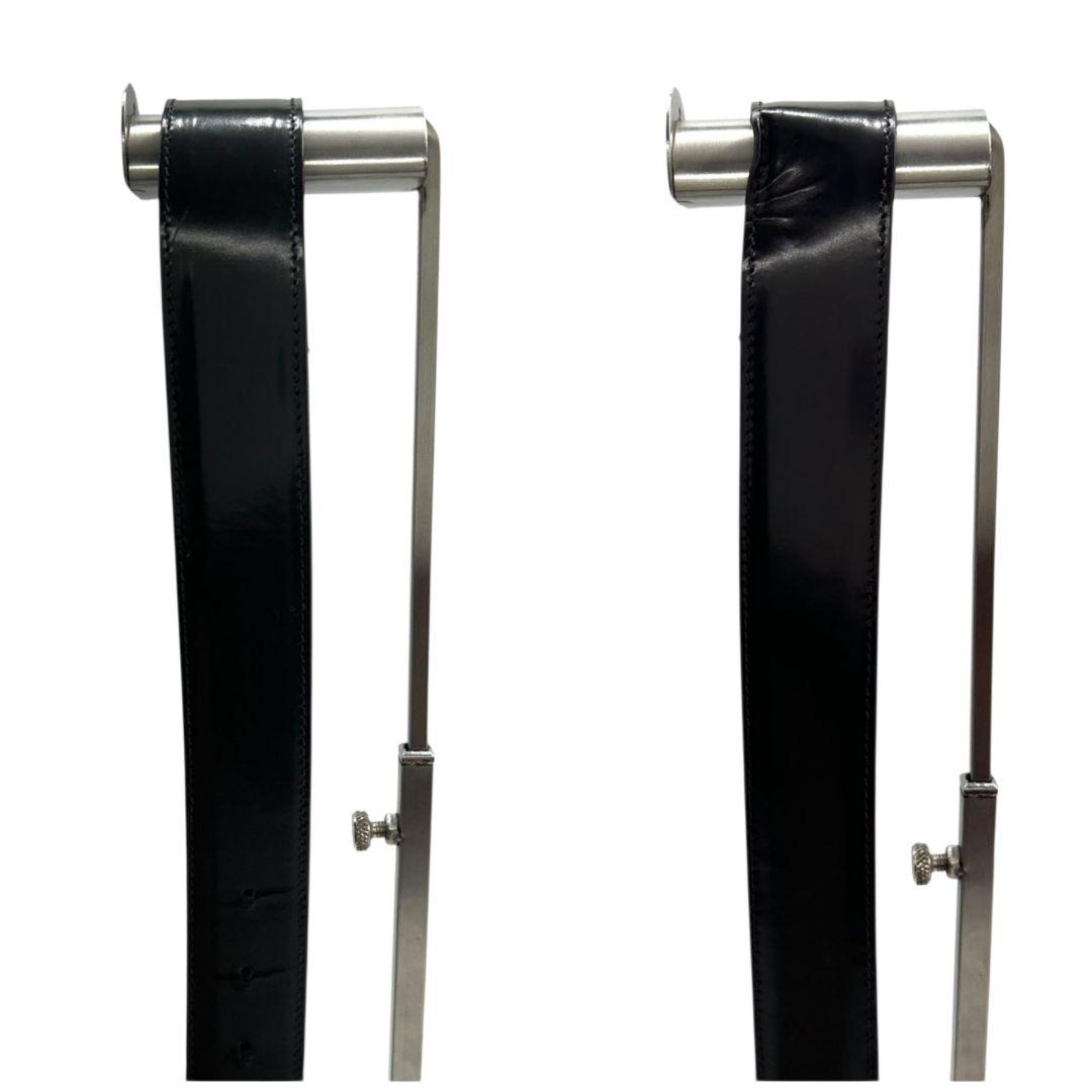 グッチ　ベルト　黒　Gロゴバックル　GUCCI　レザー　シルバー金具　px-3