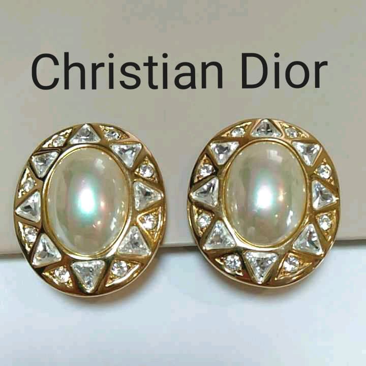 【美品】クリスチャンディオール ビンテージ パールイヤリング