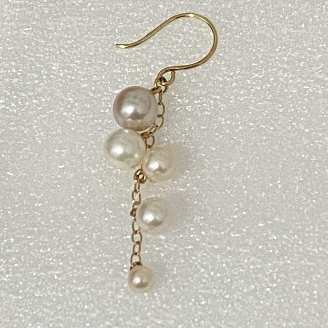 30. K18 YGパール ピアス＆リング セット