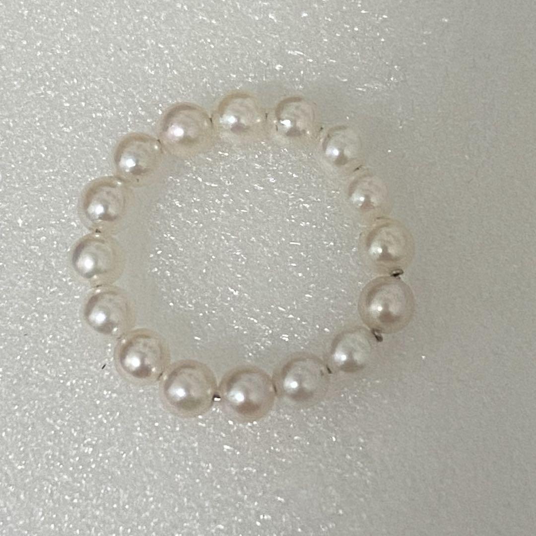 30. K18 YGパール ピアス＆リング セット