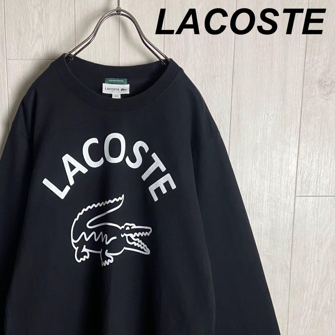 LACOSTEラコステ 刺繍ロゴ プリント デカロゴ 長袖 Tシャツ ロンT
