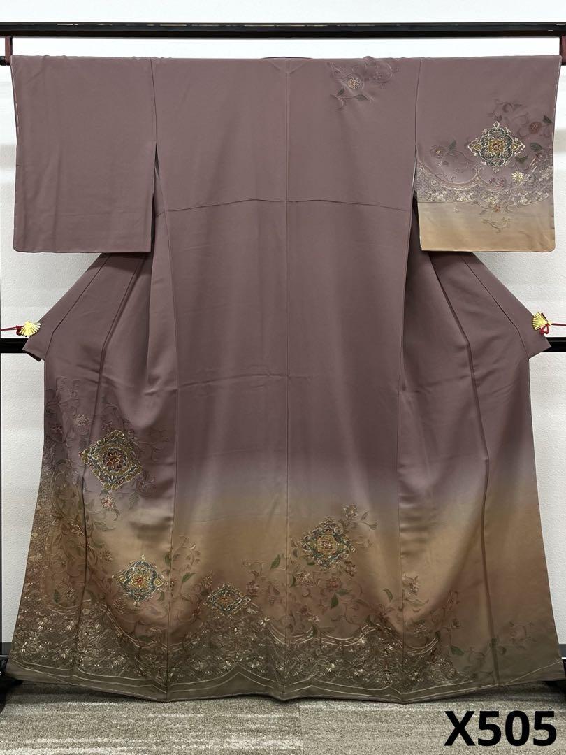 蘇州刺繍 汕頭刺繍 訪問着 正絹 躾糸付き X505