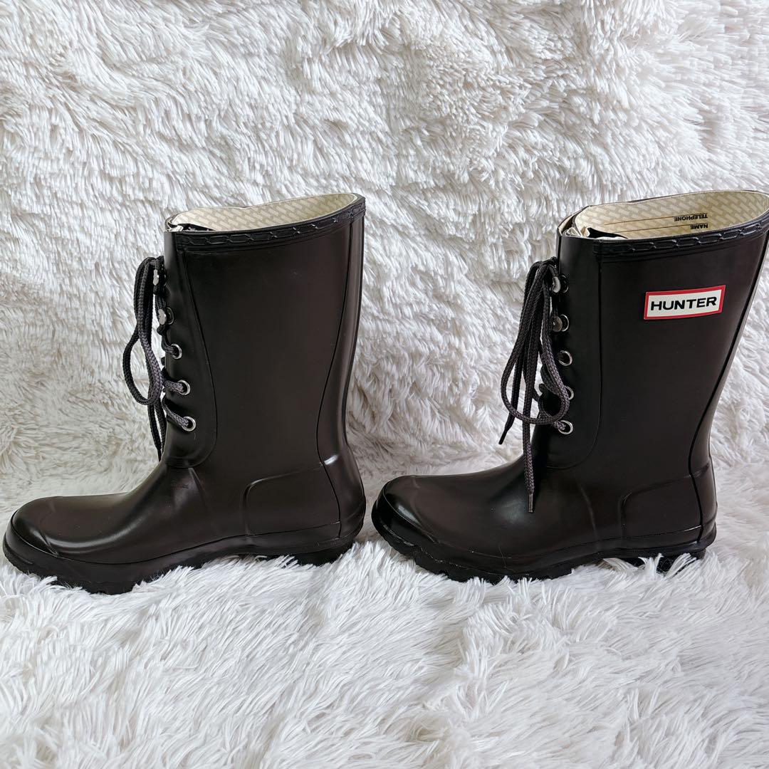 HUNTER オリジナルレース レインシューズ 23.5-24cm 可愛い
