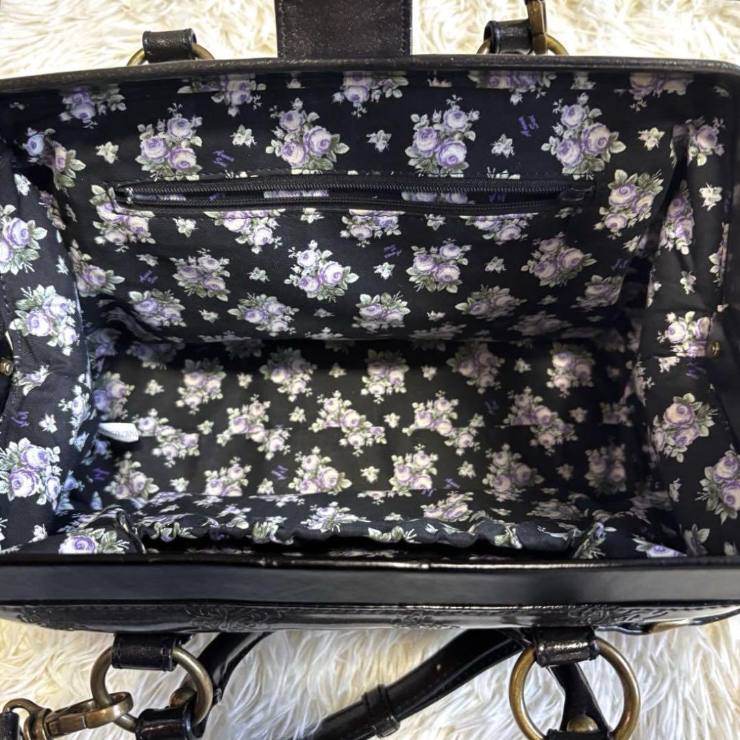 ANNA SUI アナスイ　バッグ 2way ショルダー エナメル ラメ