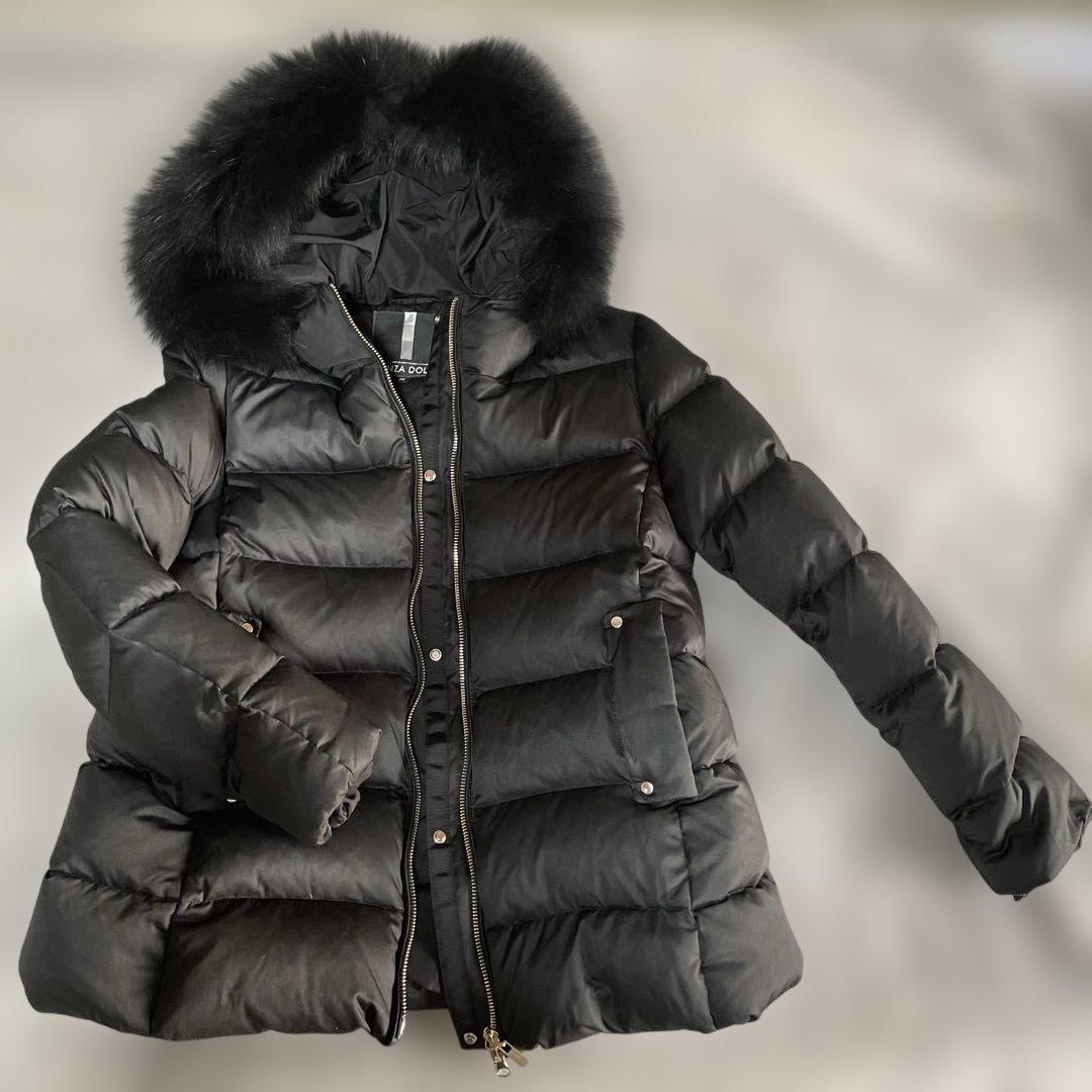 ダウンジャケット ブラック フード付きS