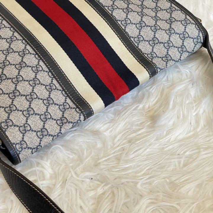 【破格値下げ】 PVC×レザー シェリーライン ショルダーバッグ 【しま様♡】GUCCI - ショルダーバッグ