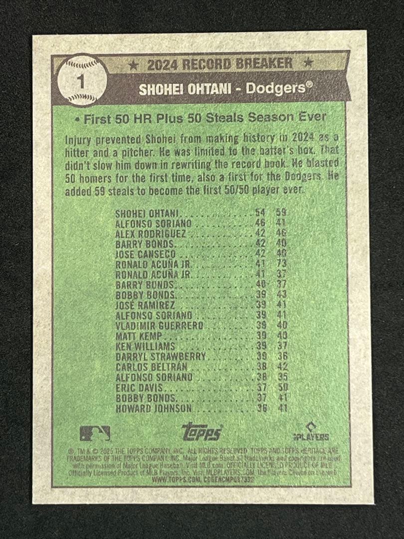 76枚 Topps Heritage 大谷翔平 50 50目立った傷や汚れなし UP786_INFO