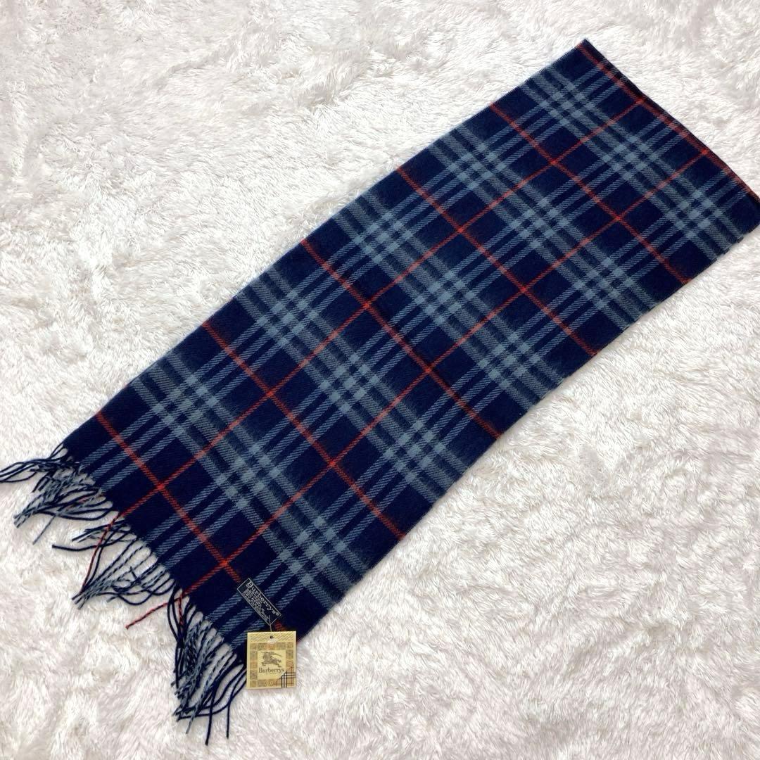 Burberrys バーバリーズ ノバチェック マフラー ネイビー - メルカリ