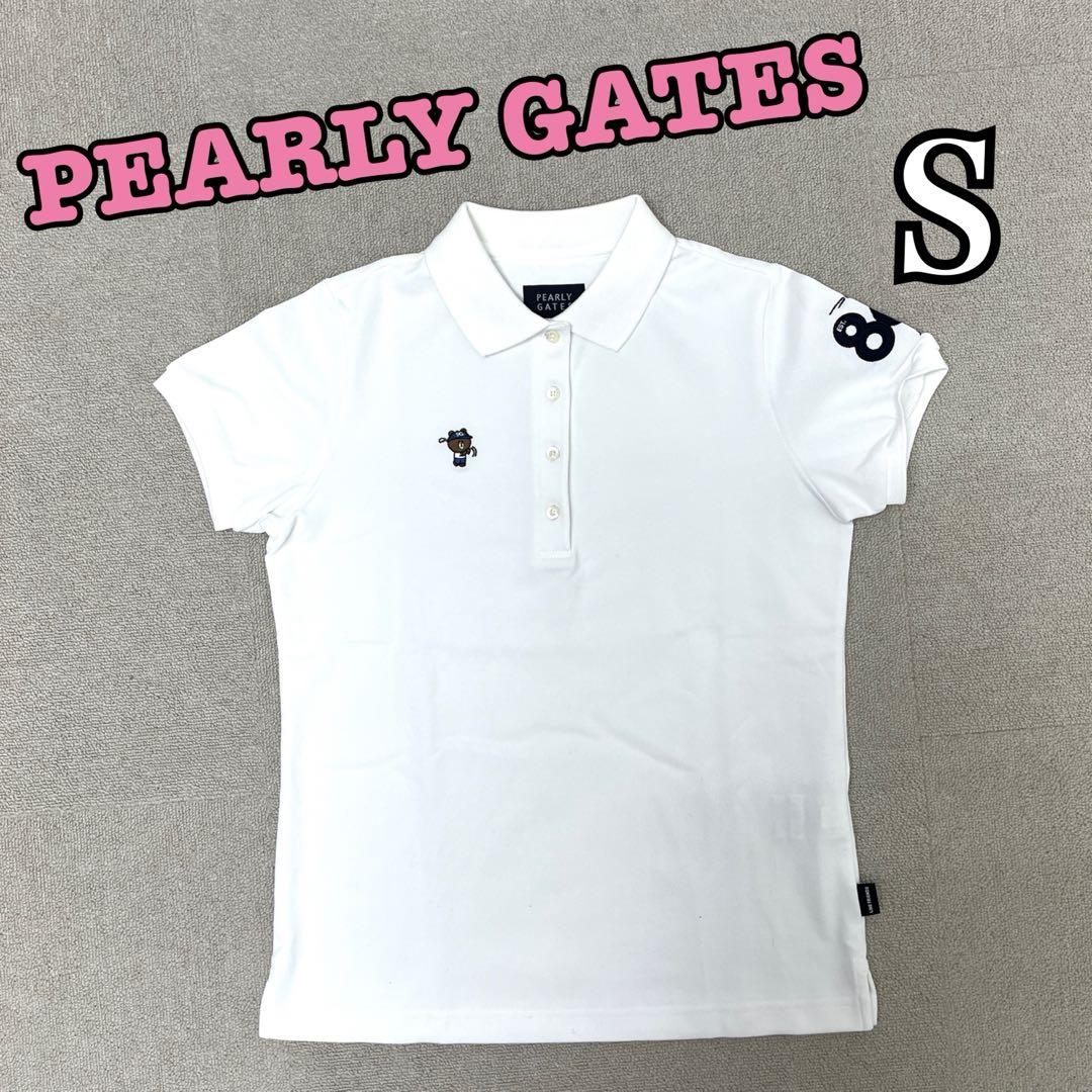 ★中古品★　PEARLY GATES ポロシャツ　LINE　半袖　ホワイト　S