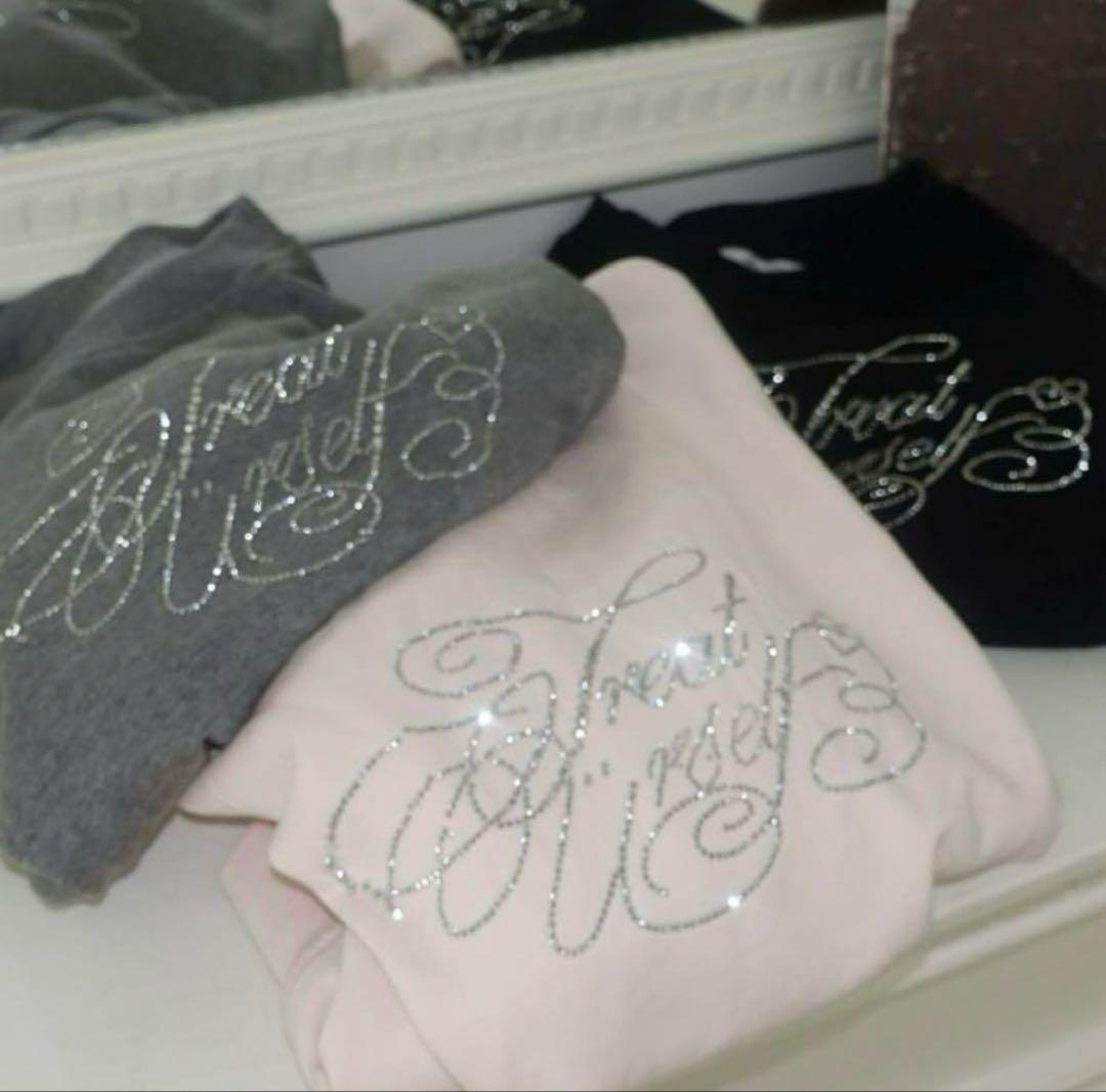 Treat Ürself logo rhinestone sweat