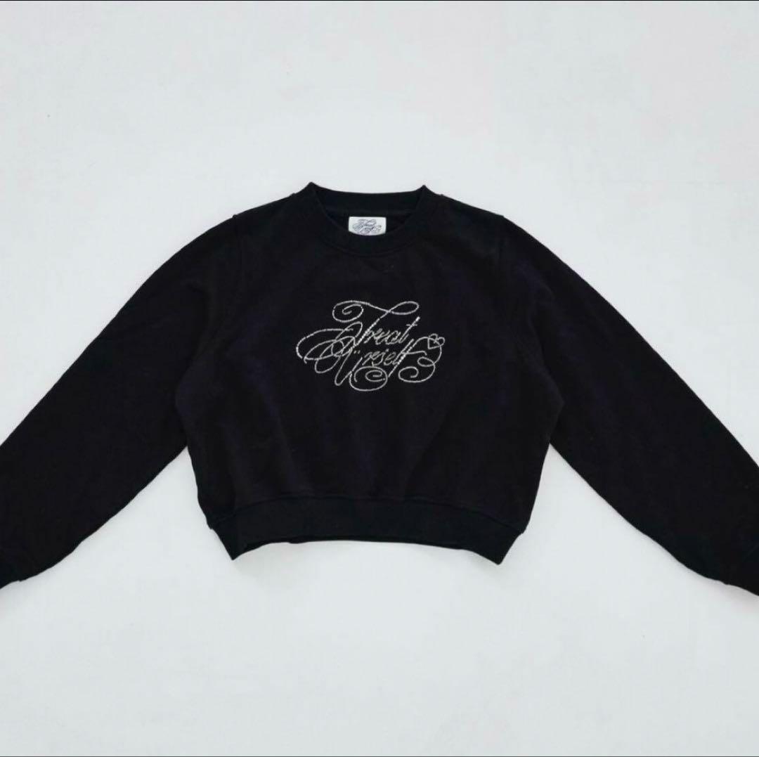 Treat Ürself logo rhinestone sweat