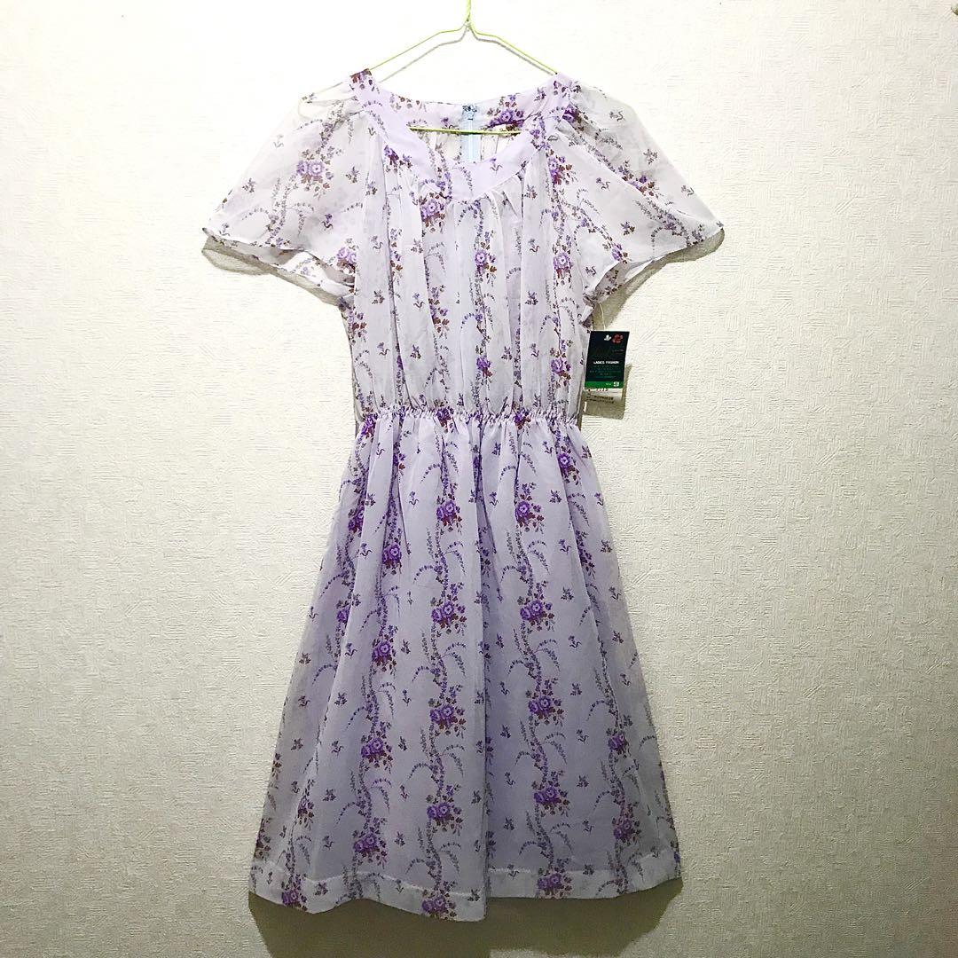 70s vintage 花柄 ワンピース 70's Colorful Flower Design Multi Pattern Maxi One Piece
