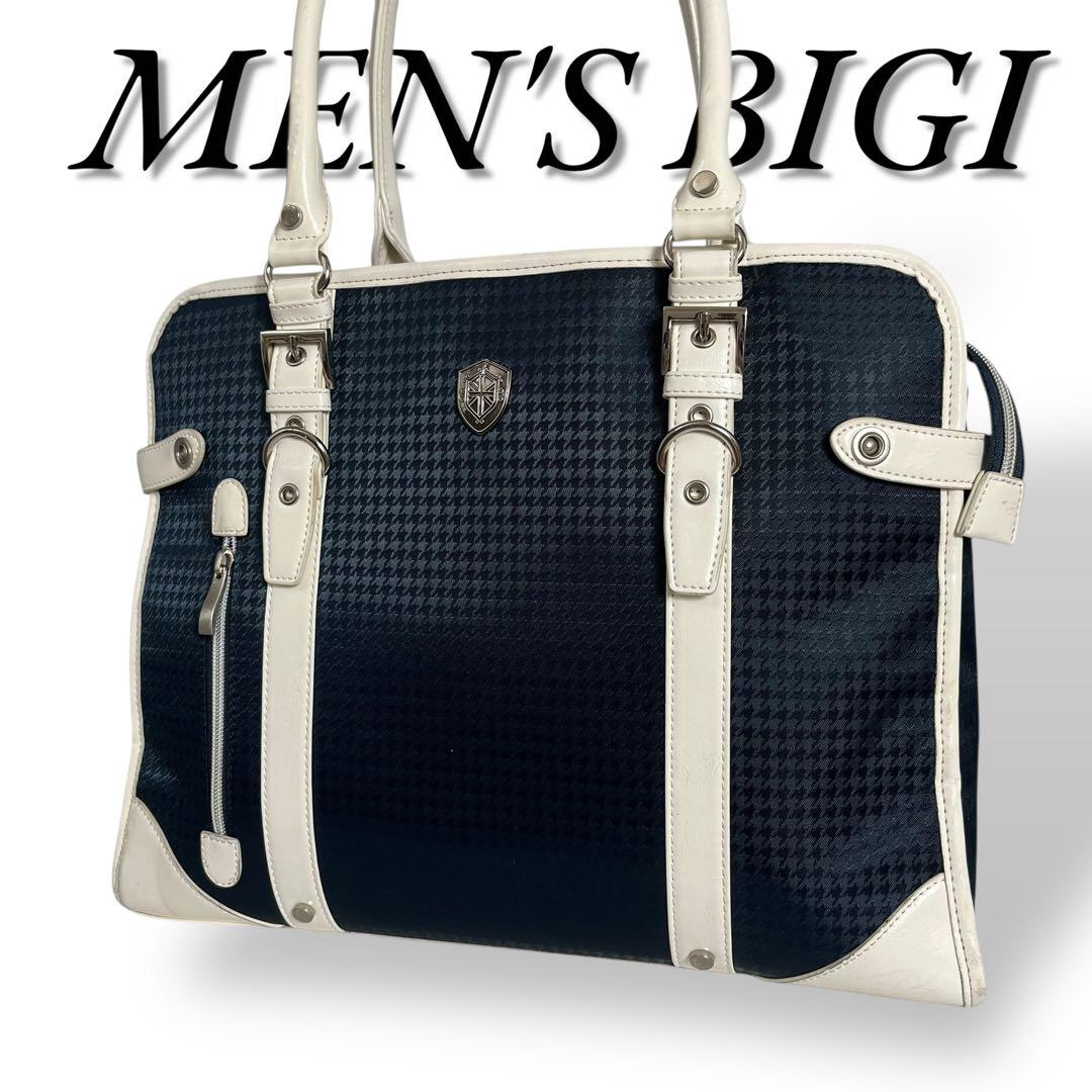 美品 MEN'S BIGI 217 トートバッグ ビジネスバッグ レザー メンズ