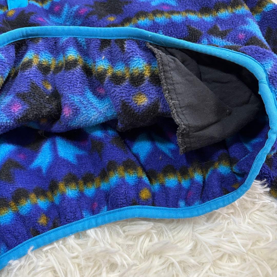 エルエルビーン トップス ブルー フリース ハーフジップ 幾何学模様 B151