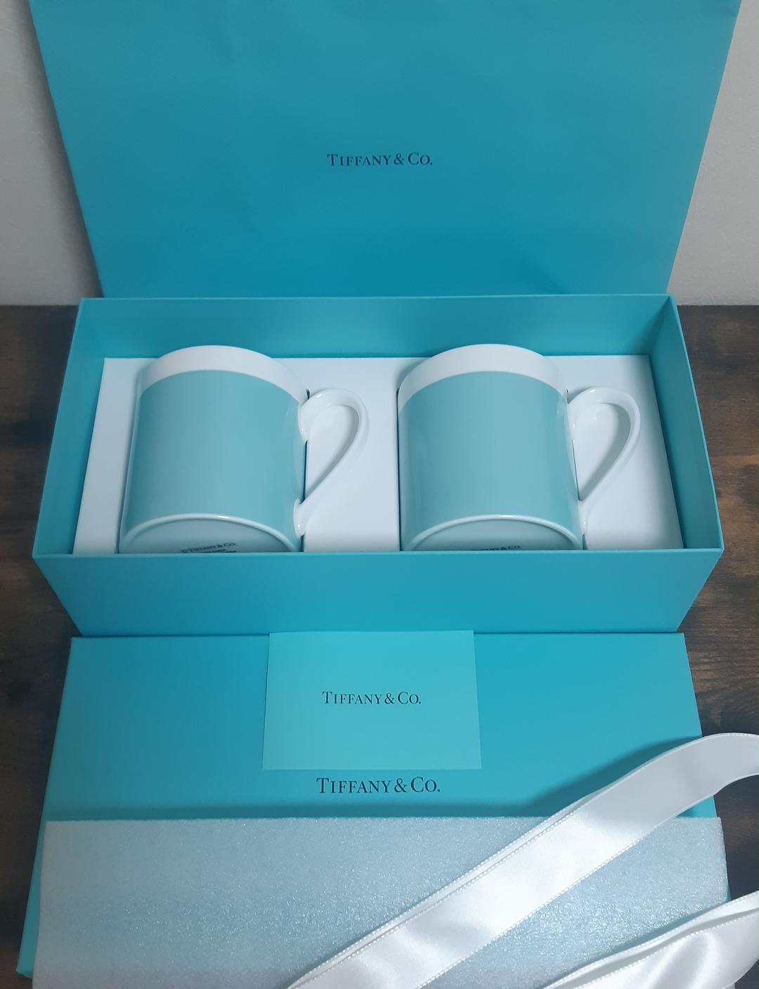 本日特価】 ティファニー カラーブロック TFブルー マグカップ セット インショップ Tiffany カラーブロック マグ 2個セット 食器