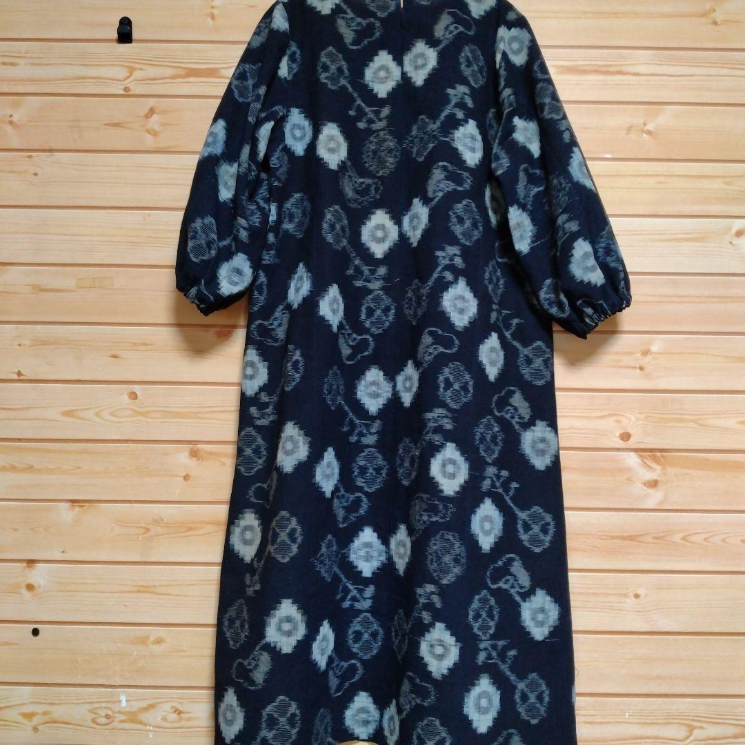 藍染古布 ピンタックワンピース 藍染古布 ピンタックワンピース