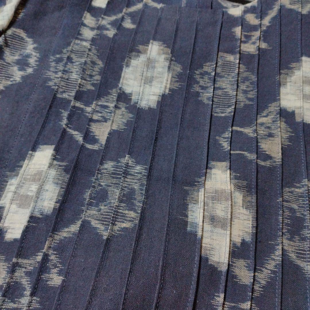 藍染古布 ピンタックワンピース 藍染古布 ピンタックワンピース