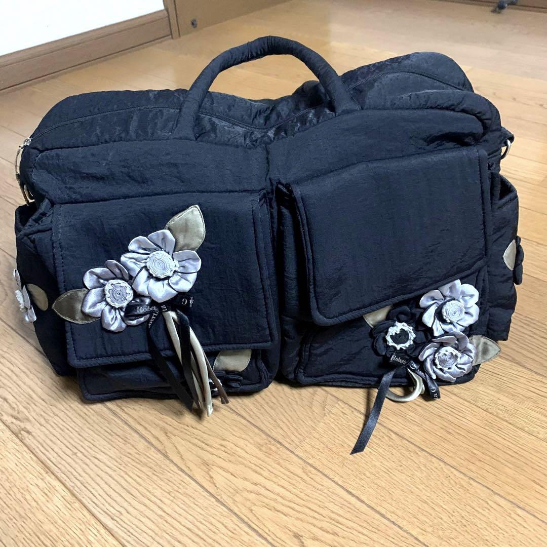 ROBERTA GANDOLFl 花モチーフ　軽量　ボストンバッグ