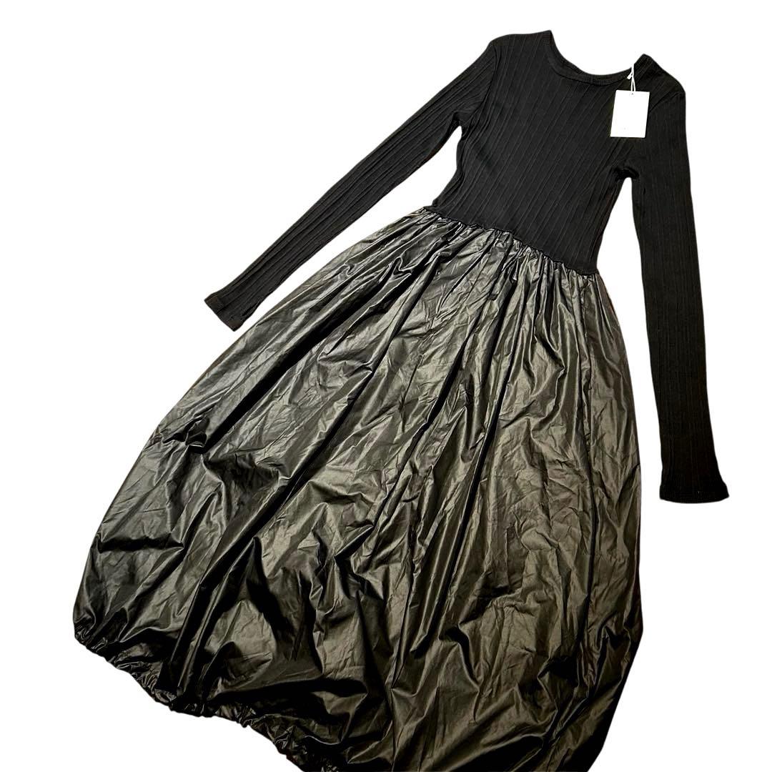 新品タグ付✨】ADAM ET ROPÉ FEMME リブコンビギャザーワンピース