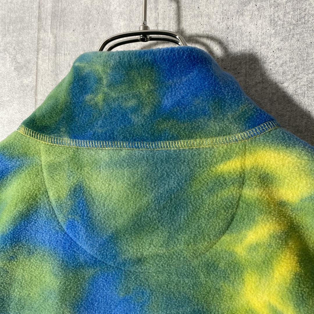 ステューシー 刺繍ロゴ タイダイ ハーフジップ フリース プル