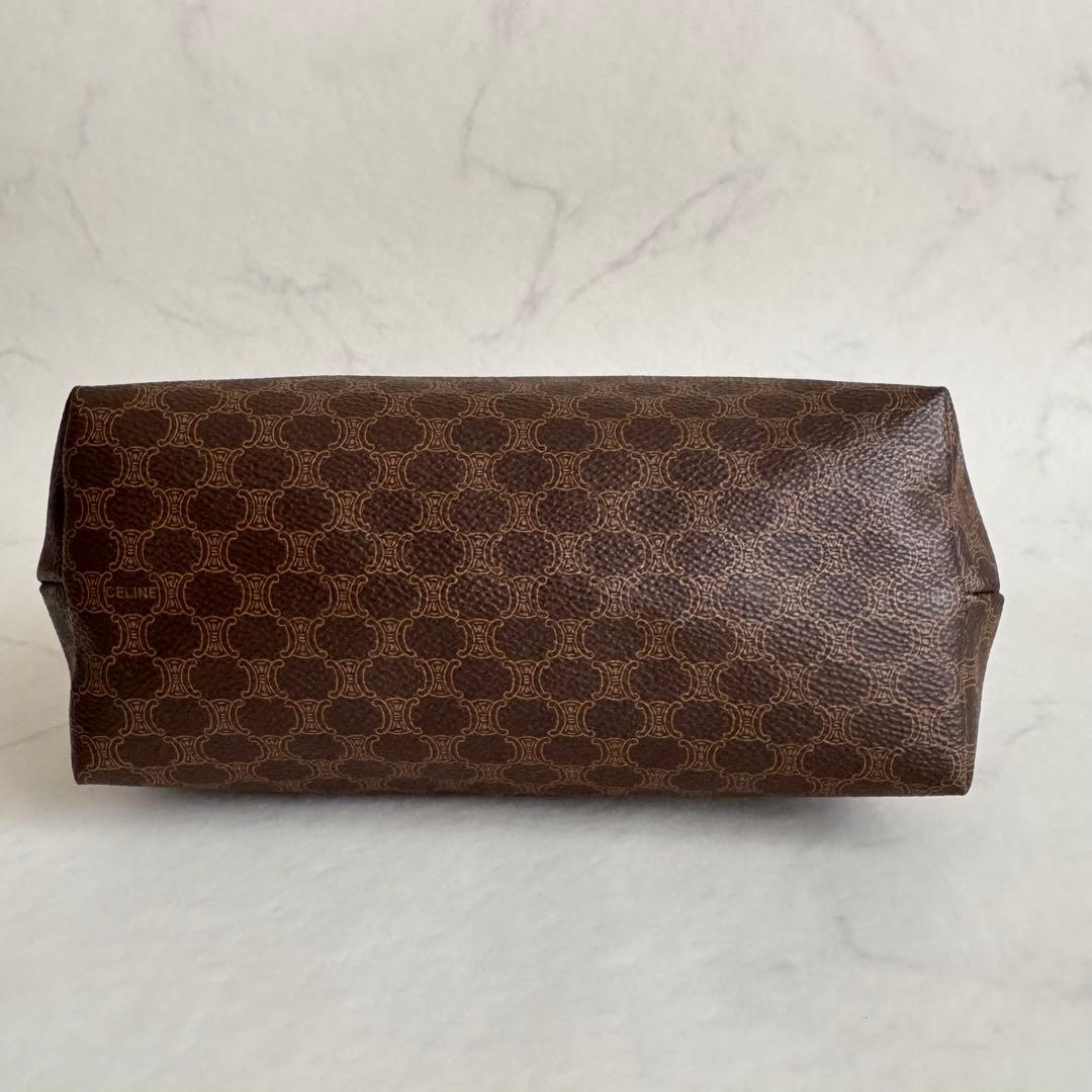 美品✨CELINE バニティポーチ マカダム トリオンフPVC レザー ブラウン