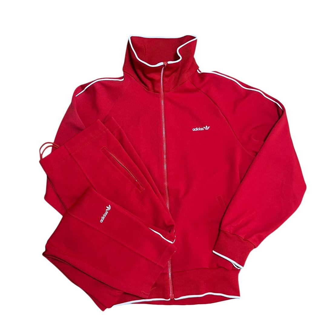 SU1 【70s】西ドイツ製 adidas ジャージセットアップ レッド