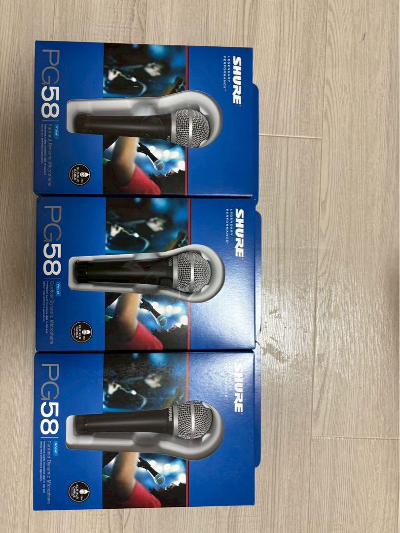 SHURE PG58 ダイナミックマイク 3本セット 3本セット SHURE PG58 ダイナミックマイク シュア ボーカル用