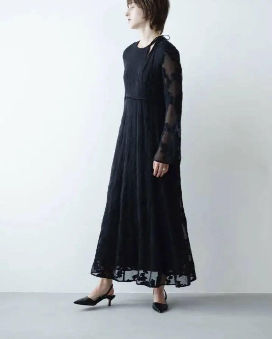 ワンピース CLANE BULGED FLOWER JACQUARD ONE PIECE