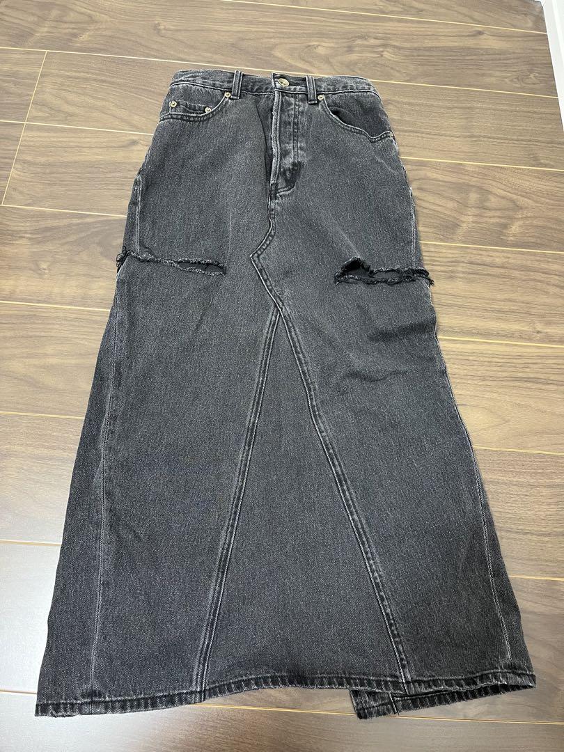 Searoomlynn サイドカットDenimロングスカート 23inch 新品タグ付 サイドカットdenimロングスカート searoomlynn