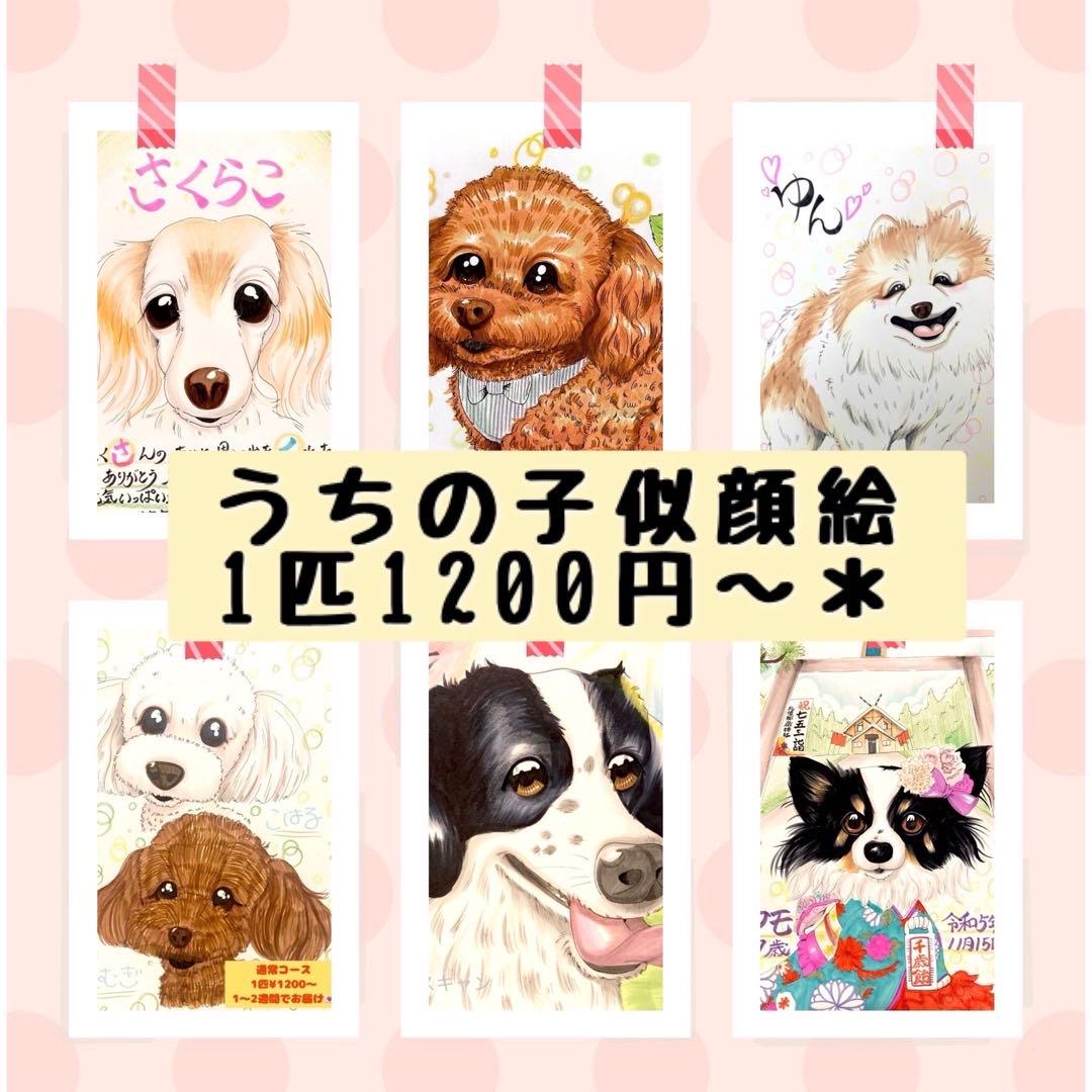 莉犬★犬・猫・うさぎ・ペット似顔絵イラスト うちの子似顔絵☆プレゼント☆犬猫うさぎ鳥☆ペット☆名前ポエム