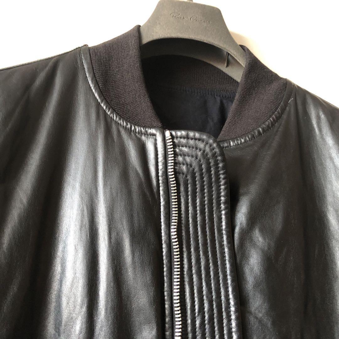 Rick Owens 【最高品質】レザーグースダウン フライトボンバー