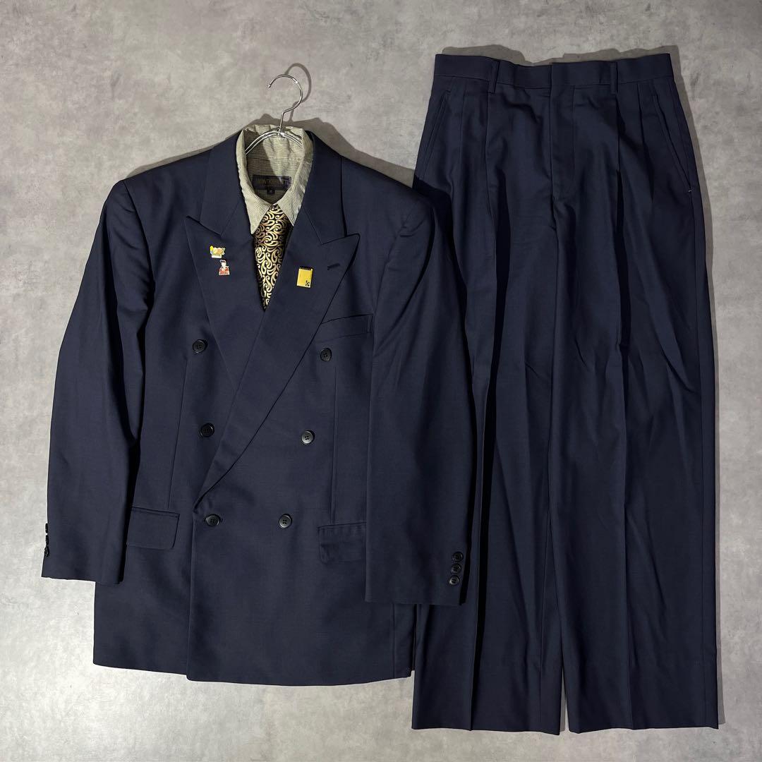 F047. セットアップ ダブル ピンズ ネクタイ目立った傷や汚れなし