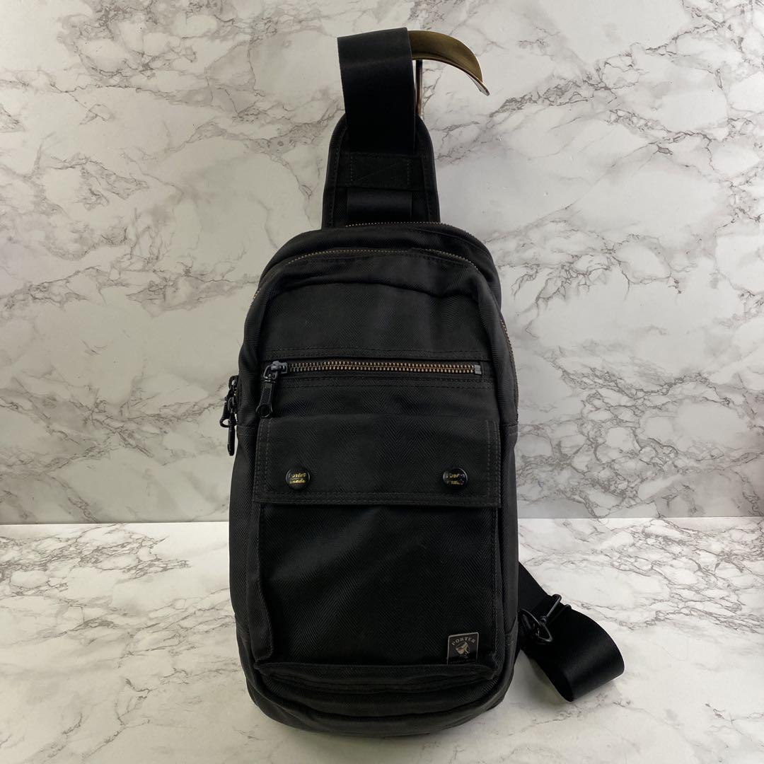 PORTER ポーター ファブリック オールブラック ボディーバッグ