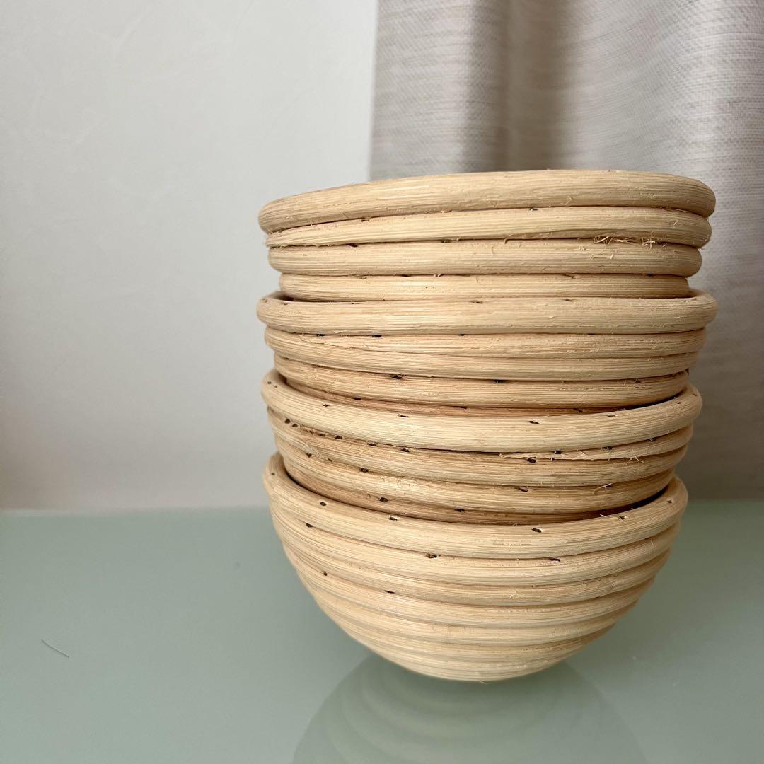 馬嶋屋菓子道具店 4個セット 発酵かご ミニ 丸 小さなカンパーニュパン作り 馬嶋屋菓子道具店 4個セット 発酵かご ミニ 丸 小さなカンパーニュパン作り