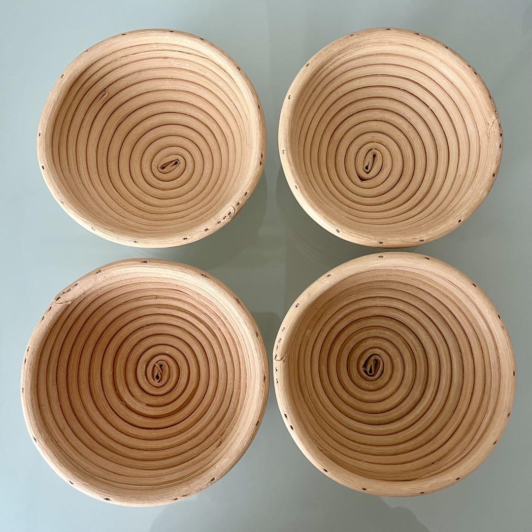 馬嶋屋菓子道具店 4個セット 発酵かご ミニ 丸 小さなカンパーニュパン作り 馬嶋屋菓子道具店 4個セット 発酵かご ミニ 丸 小さなカンパーニュパン作り