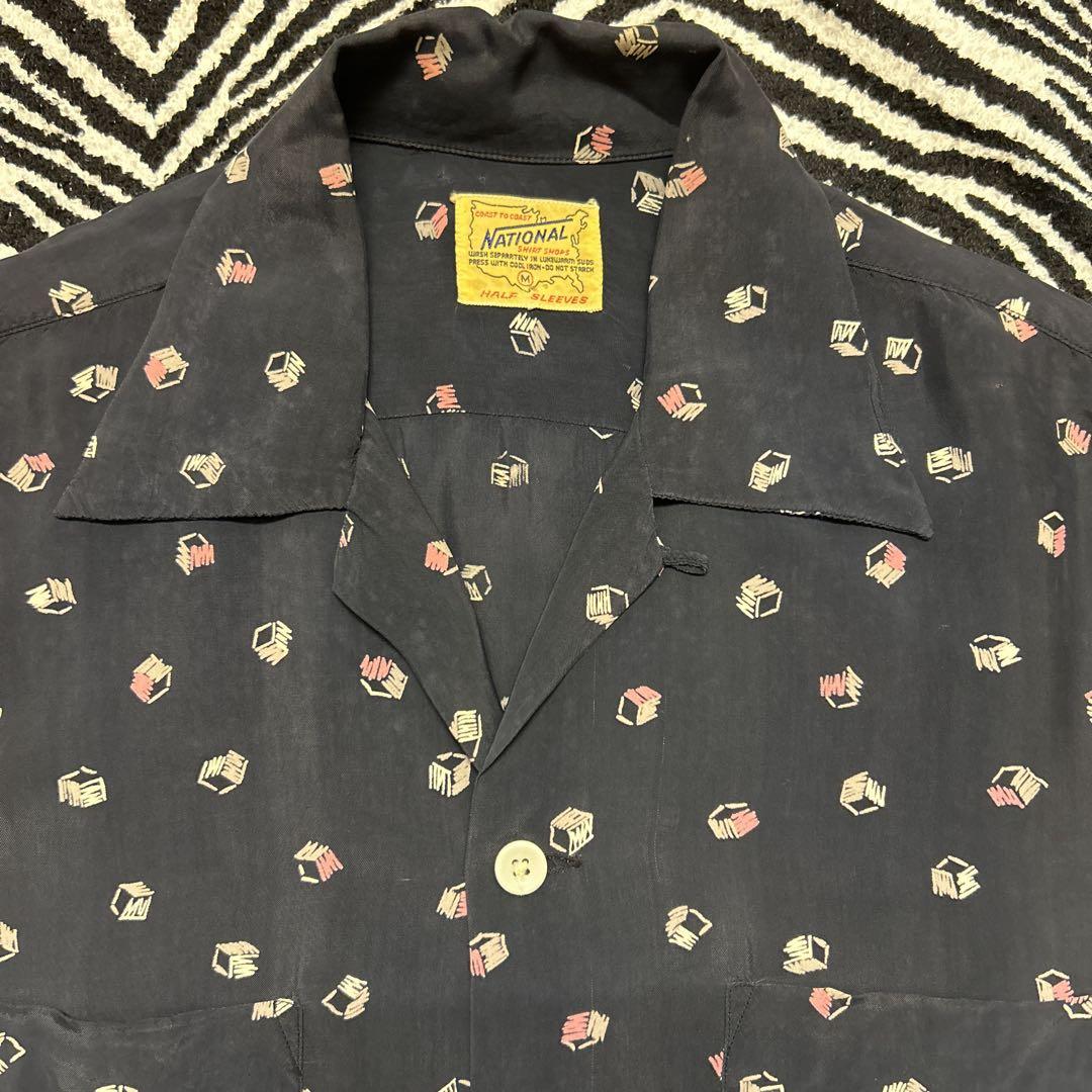 vintage 50s クロピン レーヨンシャツ ロカビリー ビンテージ 古着