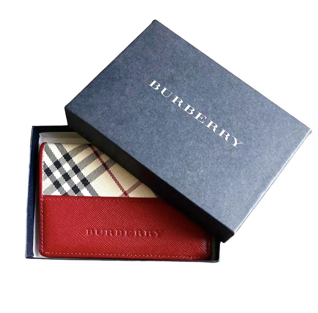 日本大特価祭 【新品】BURBERRY バーバリー 名刺入れ ボルドー カードケース