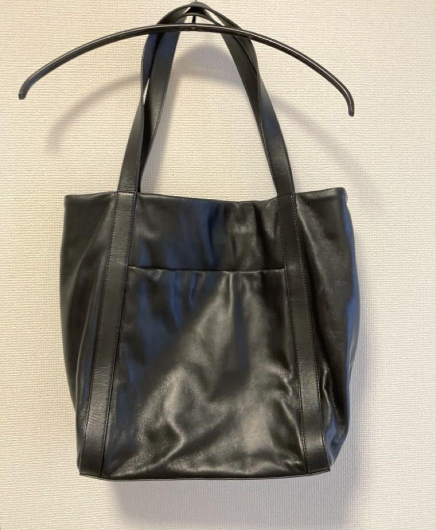 UNITED ARROWS ブラックレザートートバッグ　メンズ