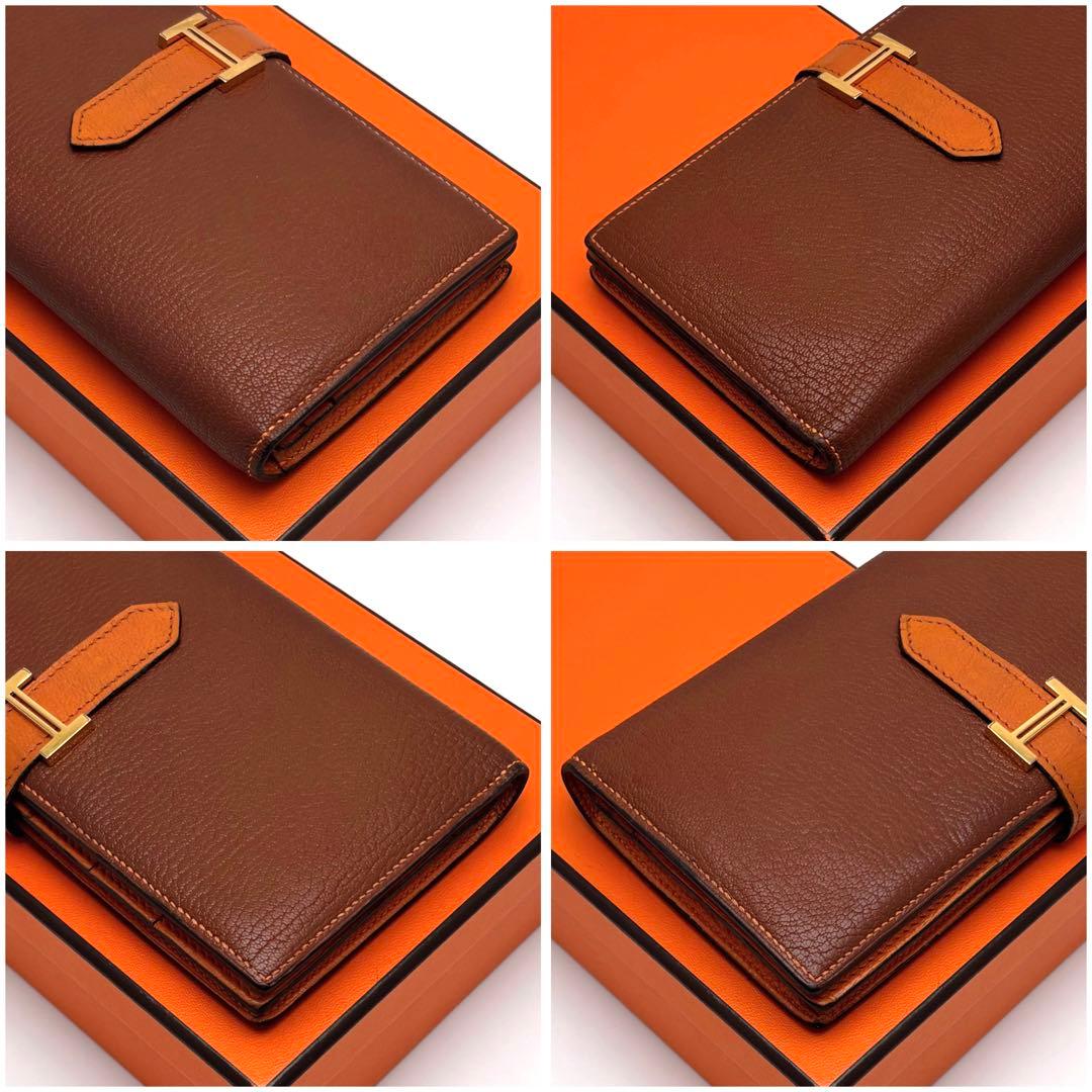 入手困難‼️HERMES べアン スフレ オレンジ ブラウン ゴールド金具