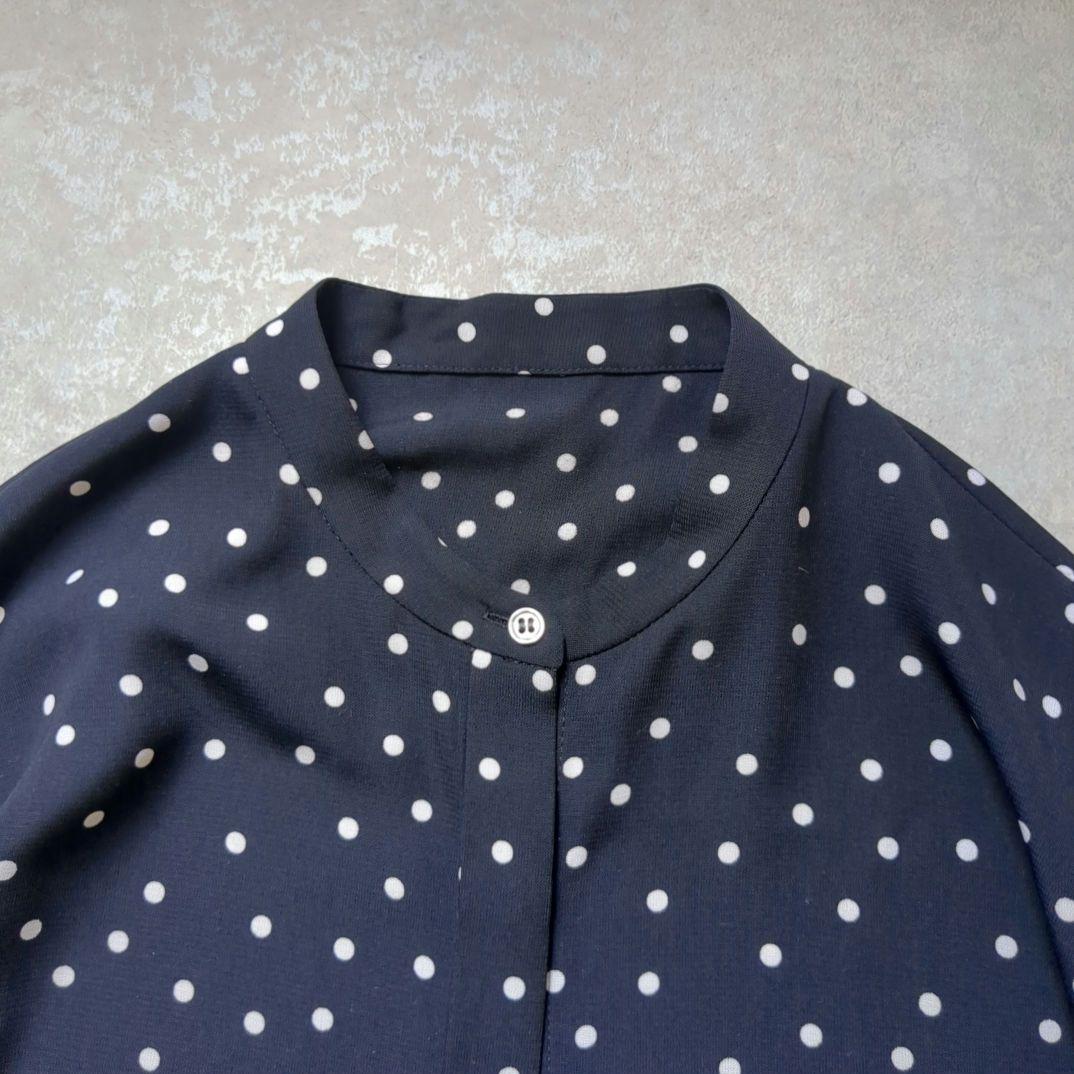 美品☆DRESSTERIOR ドットスタンドカラーシャツワンピース DRESSTERIOR - 美品☆DRESSTERIOR ドットスタンドカラーシャツ